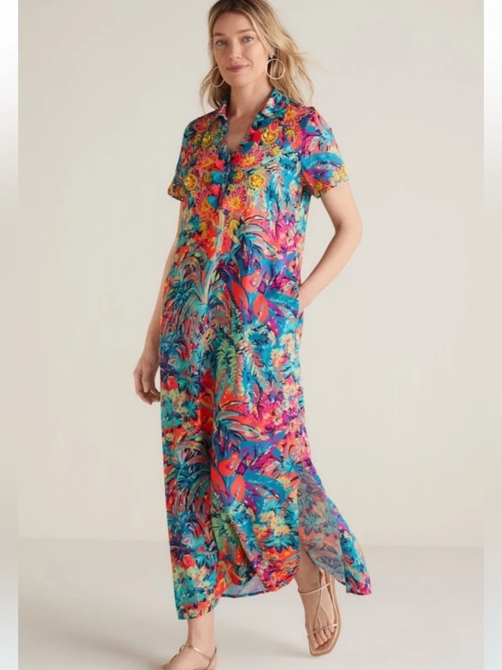 Soft Surroundings Tropical Florence Maci Dress size Large - Picture 1 of 12